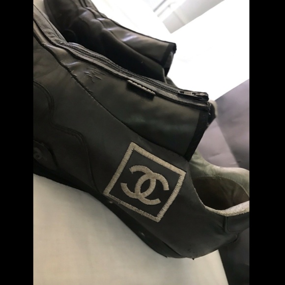 Chanel Women Shoes Sport Sneakers Leather Logo 39 - Picture 6 of 9